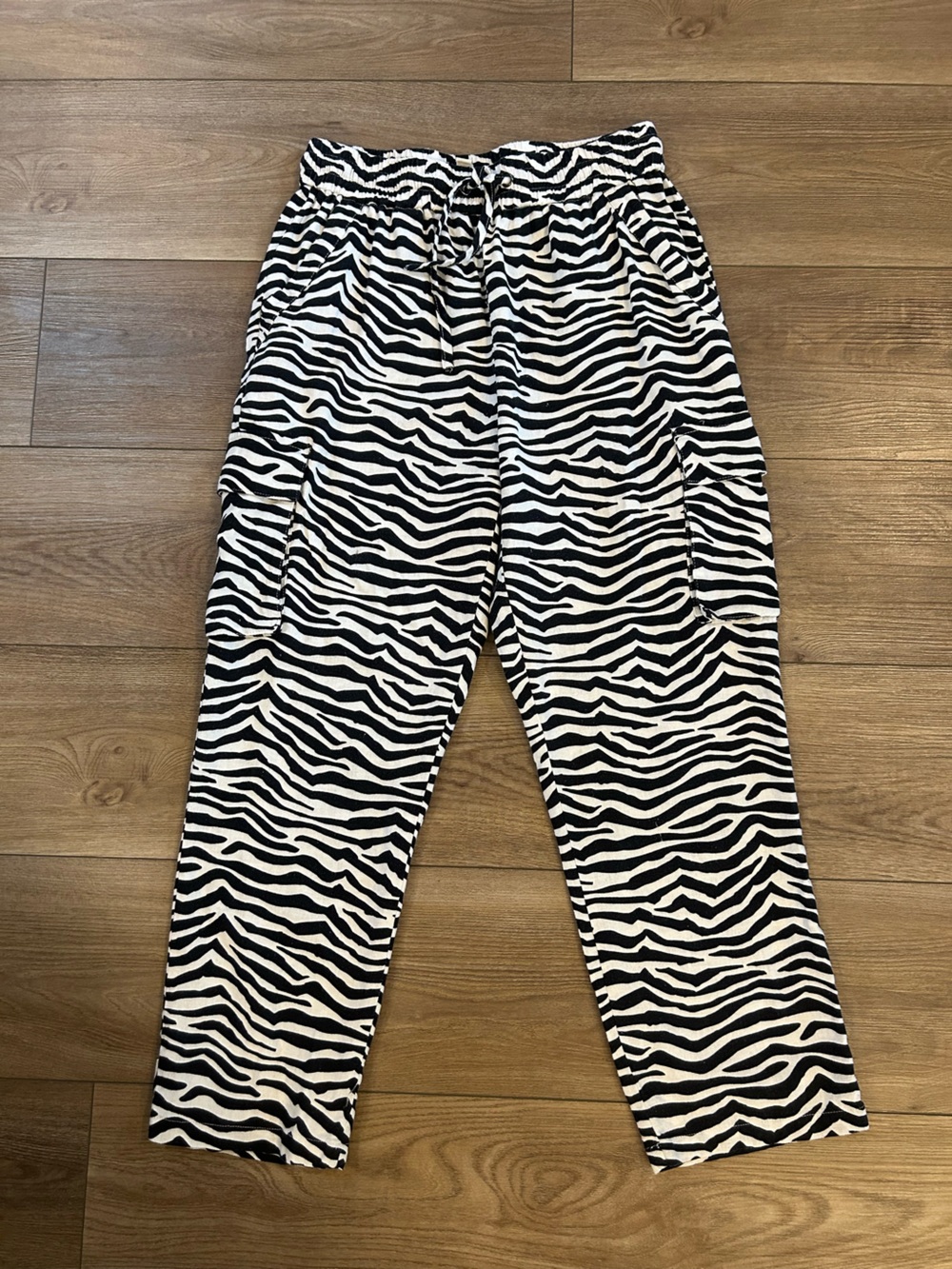 Jules & Leopold Zebra Print Cargo Pants Women’s S/P Pull-On